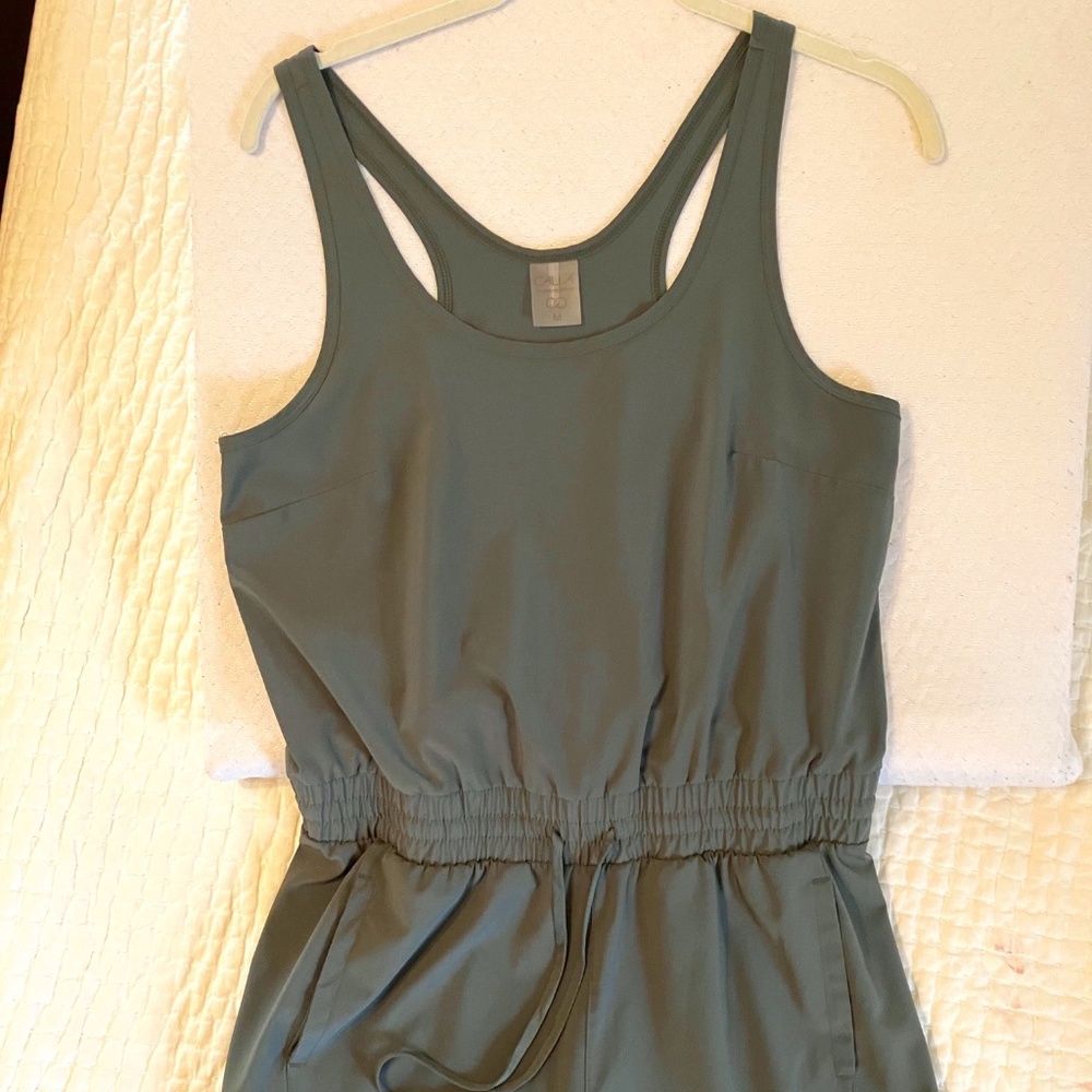 CALIA Sleeveless Cargo Jogger Jumpsuit, Size Medium